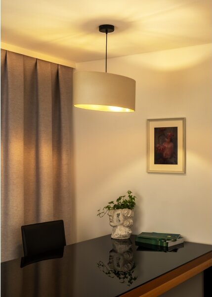 Lustră pe cablu Duolla OVAL VEGAN 1xE27/15W/230V crem