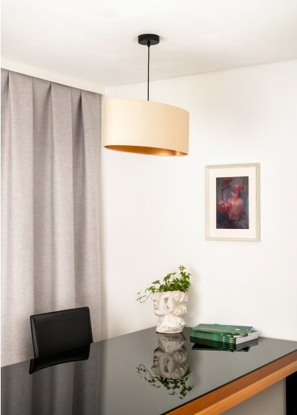 Lustră pe cablu Duolla OVAL VEGAN 1xE27/15W/230V crem