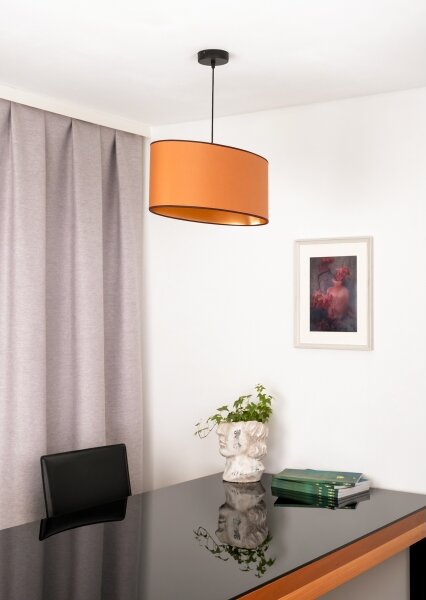 Lustră pe cablu Duolla OVAL VEGAN 1xE27/15W/230V maro