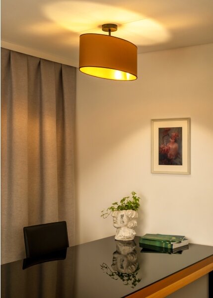 Lustră aplicată Duolla OVAL VEGAN 1xE27/15W/230V maro