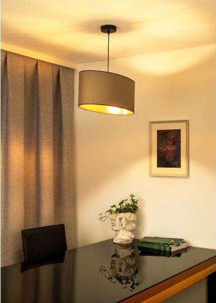 Lustră pe cablu Duolla OVAL VEGAN 1xE27/15W/230V bej