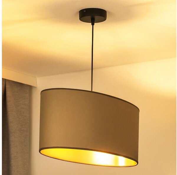 Lustră pe cablu Duolla OVAL VEGAN 1xE27/15W/230V bej