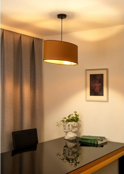 Lustră pe cablu Duolla OVAL VEGAN 1xE27/15W/230V maro
