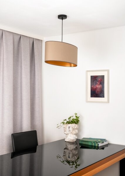 Lustră pe cablu Duolla OVAL VEGAN 1xE27/15W/230V bej