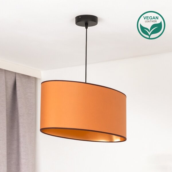 Lustră pe cablu Duolla OVAL VEGAN 1xE27/15W/230V maro