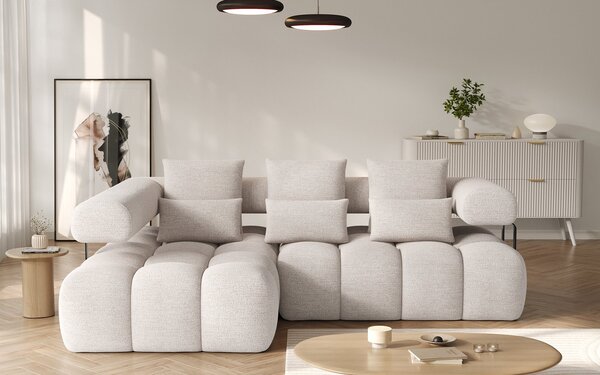 Colțar lemn masiv extensibil modern Levvi Personalizabil, 260 × 184 × 102 cm - Stânga