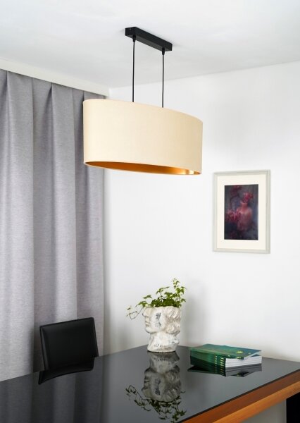 Lustră pe cablu Duolla OVAL VEGAN 2xE27/15W/230V crem