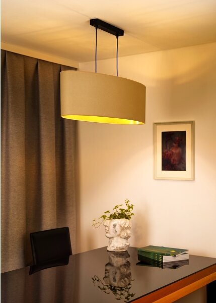 Lustră pe cablu Duolla OVAL VEGAN 2xE27/15W/230V crem