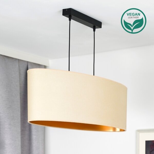 Lustră pe cablu Duolla OVAL VEGAN 2xE27/15W/230V crem