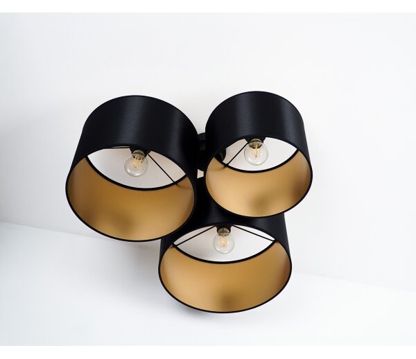 Lustră aplicată Duolla ROLLER TRIO SHINY 3xE27/15W/230V negru/auriu