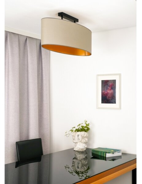 Lustră aplicată Duolla OVAL VEGAN 2xE27/15W/230V bej