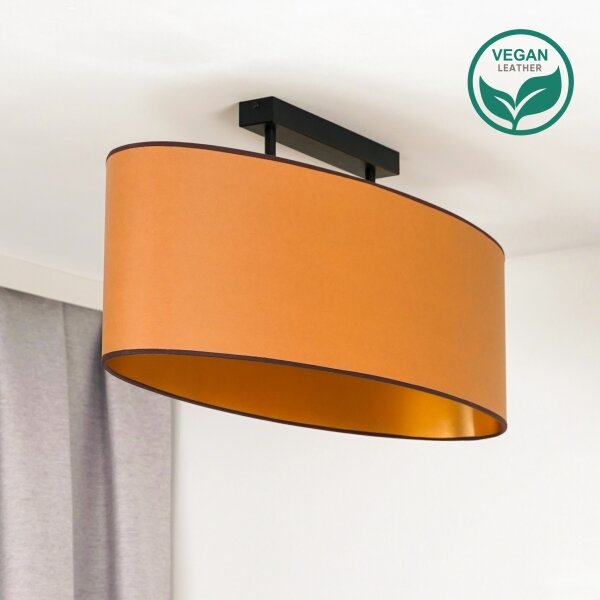 Lustră aplicată Duolla OVAL VEGAN 2xE27/15W/230V maro