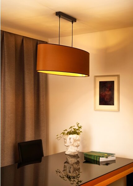 Lustră pe cablu Duolla OVAL VEGAN 2xE27/15W/230V maro