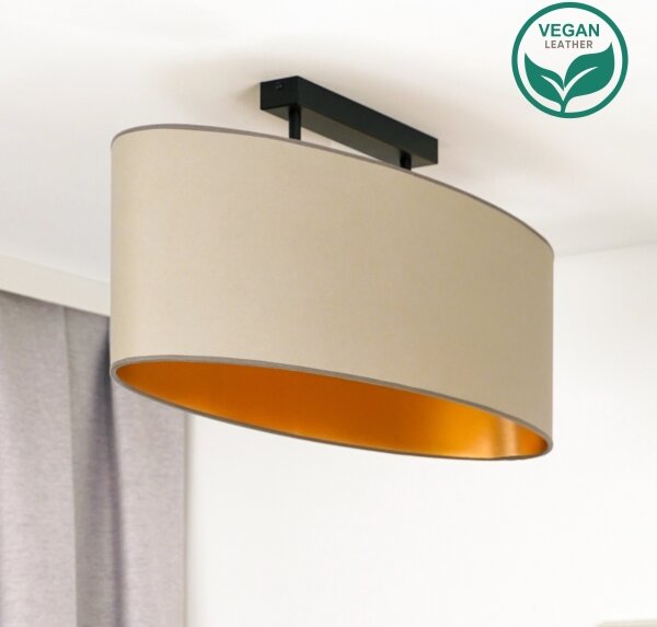 Lustră aplicată Duolla OVAL VEGAN 2xE27/15W/230V bej