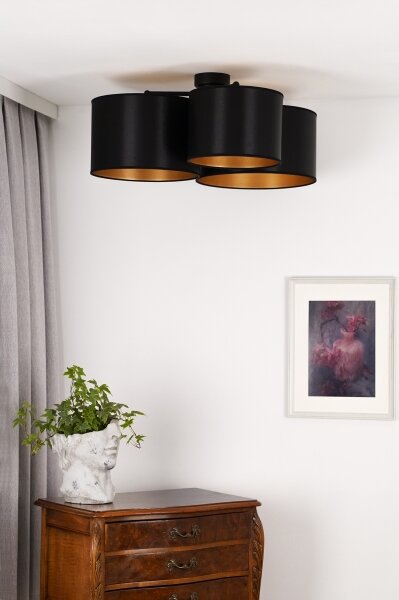Lustră aplicată Duolla ROLLER TRIO SHINY 3xE27/15W/230V negru/auriu