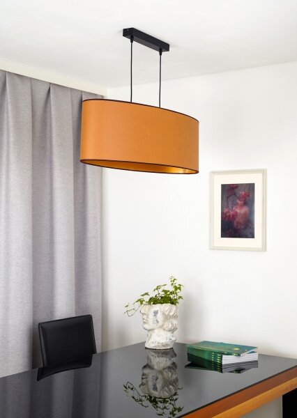 Lustră pe cablu Duolla OVAL VEGAN 2xE27/15W/230V maro