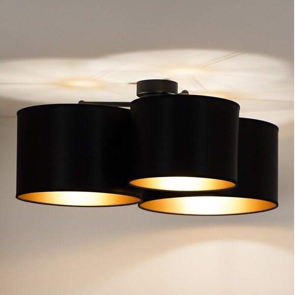 Lustră aplicată Duolla ROLLER TRIO SHINY 3xE27/15W/230V negru/auriu