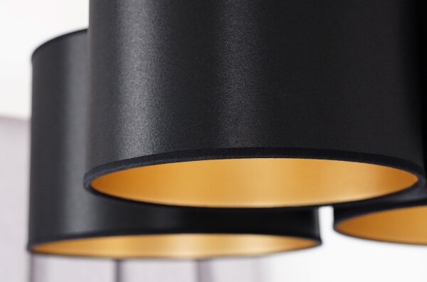 Lustră aplicată Duolla ROLLER TRIO SHINY 3xE27/15W/230V negru/auriu