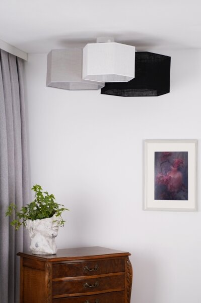 Lustră aplicată Duolla ROLLER TRIO HEX 3xE27/15W/230V negru/gri/alb