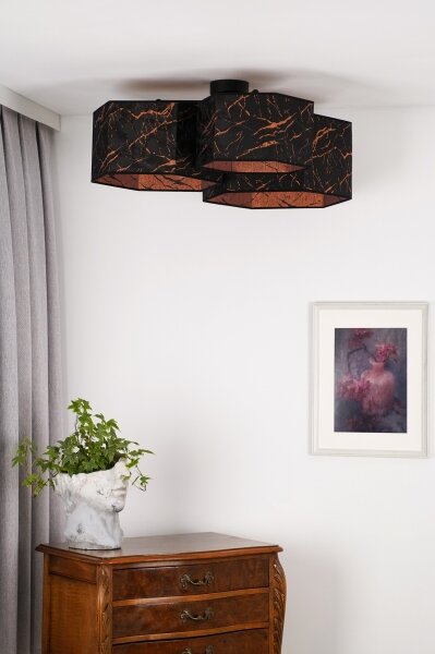 Lustră aplicată Duolla ROLLER TRIO HEX 3xE27/15W/230V negru/cupru