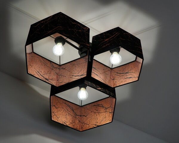 Lustră aplicată Duolla ROLLER TRIO HEX 3xE27/15W/230V negru/cupru