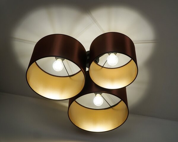 Lustră aplicată Duolla ROLLER TRIO SHINY 3xE27/15W/230V cupru/auriu