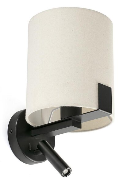 Lampă LED de perete FARO 20053 NILA 1xE27/15W/230V + LED/3W crem/negru