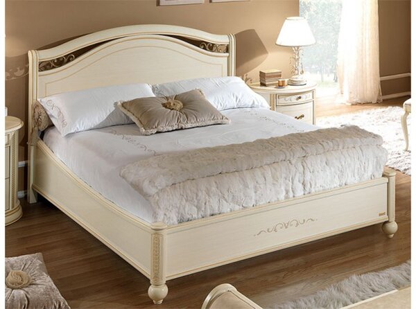 Pat lemn masiv Caterina 160x200 cm Personalizabil - Crem