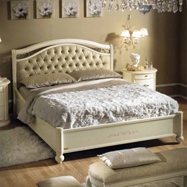 Pat lemn masiv Caterina II 160/180x200cm - 160x200