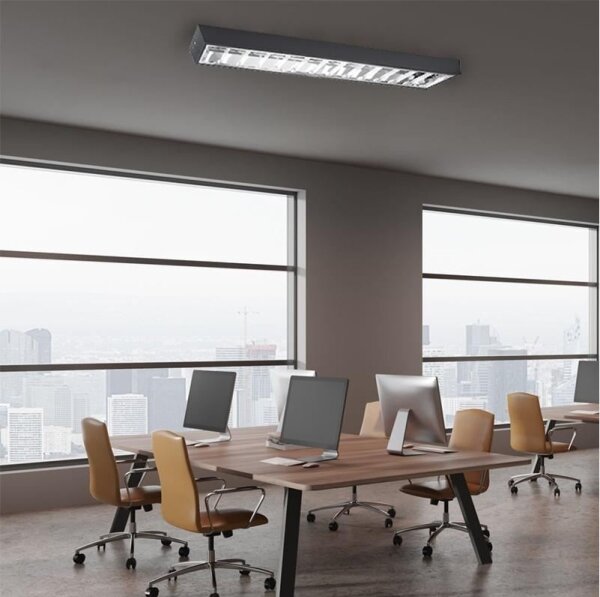 Corp de iluminat fluorescent 2xG13/18W/230V negru 120 cm