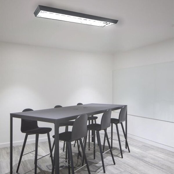 Corp de iluminat fluorescent 2xG13/18W/230V negru 120 cm