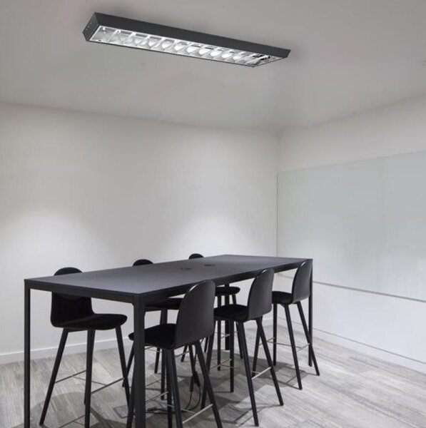Corp de iluminat fluorescent 2xG13/18W/230V negru 120 cm