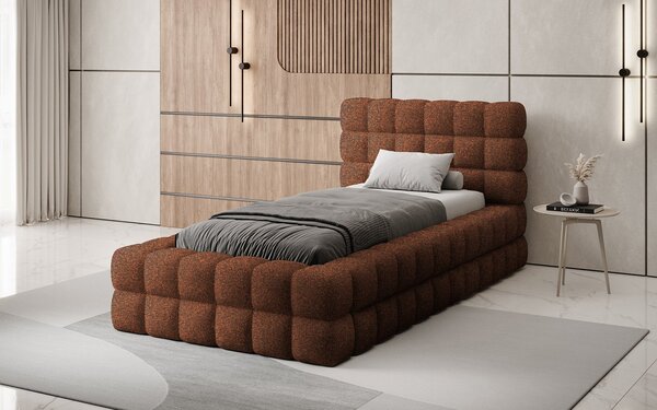 Pat lemn masiv Tapitat Tetrix Personalizabil 90x200 cm - Jaffray 30