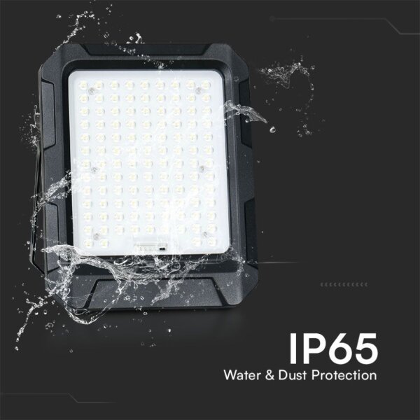 Proiector solar LED 10W 3,7V IP65 4000K negru + telecomandă