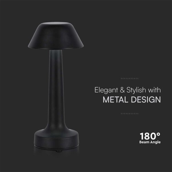 Lampă de birou LED încărcabilă, reglabilă, 1W, 5V, 3000-6000K, neagră