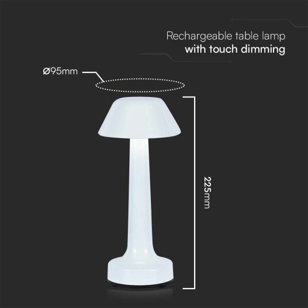 Lampă de birou LED încărcabilă, reglabilă, 1W, 5V, 3000-6000K, albă