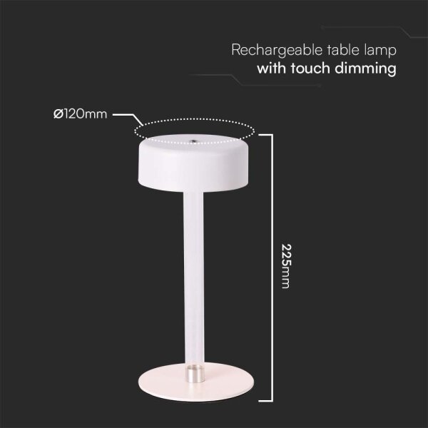 Lampă de birou LED încărcabilă, reglabilă, 3W, 5V, 3000-6000K, albă