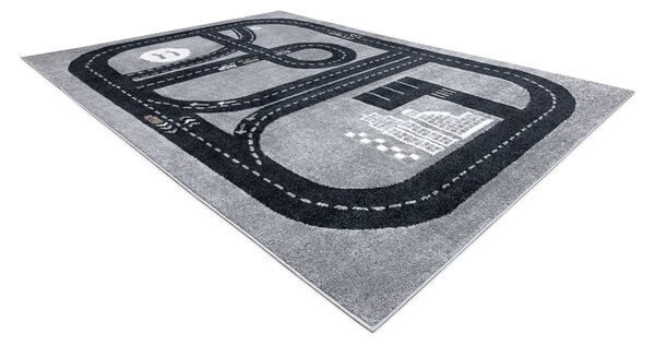 Covor FUN Track pentru copii, strada, oraș, gri