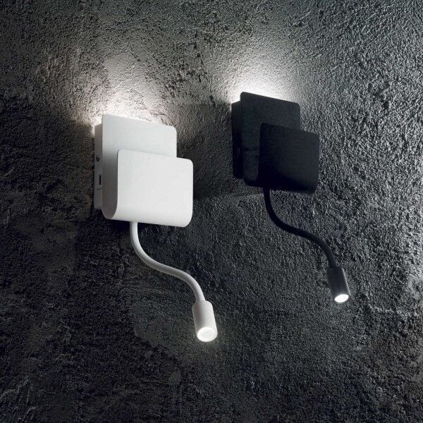 Spot LED de perete Ideal Lux PROBE LED/9W/230V USB alb