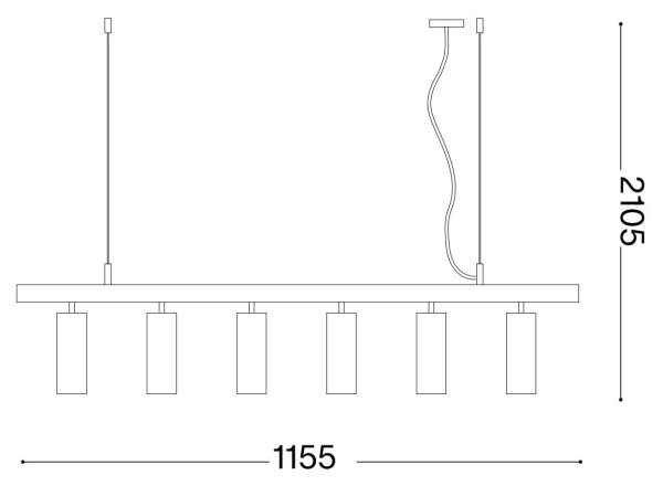 Lustră LED pe cablu Ideal Lux DYNAMITE 6xGU10/7W/230V negru