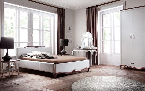 Pat lemn masiv Milan III 140/160/180x200cm - 140x200, Fara
