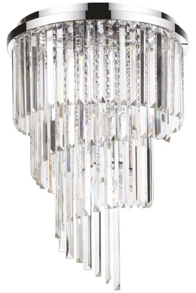 Lustră de cristal aplicată Ideal Lux CARLTON 12xE14/40W/230V crom
