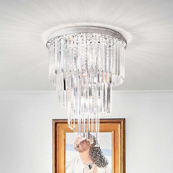Lustră de cristal aplicată Ideal Lux CARLTON 12xE14/40W/230V crom