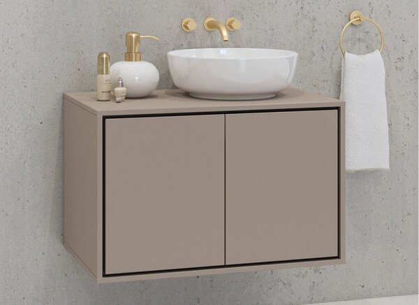 Dulap lemn masiv baie Irvella pentru chiuvetă, 78 × 51 × 48 cm - Alb
