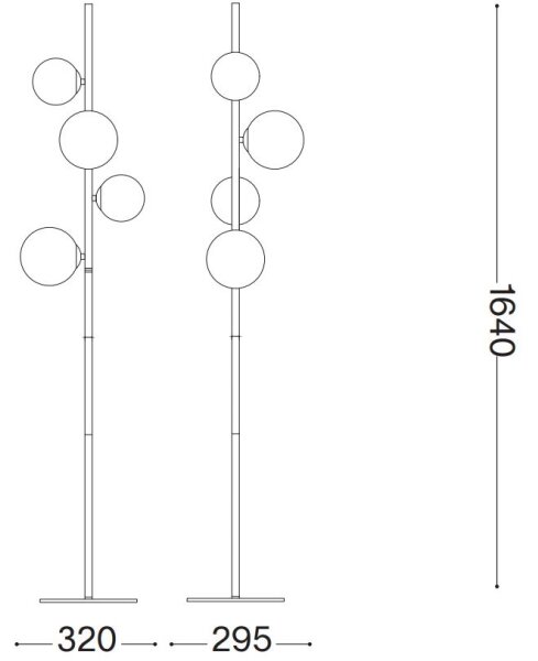Lampadar LED Ideal Lux PERLAGE 4xG9/3W/230V auriu/alb