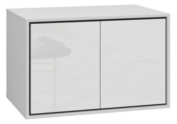 Dulap lemn masiv baie Irvella pentru chiuvetă, 78 × 51 × 48 cm - Alb
