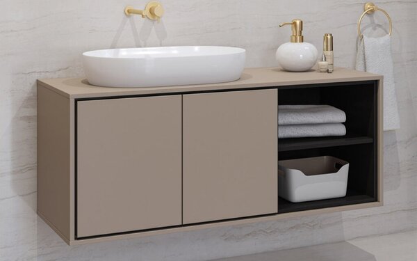 Dulap lemn masiv baie Irvella pentru chiuvetă, 120 × 51 × 48 cm - Alb