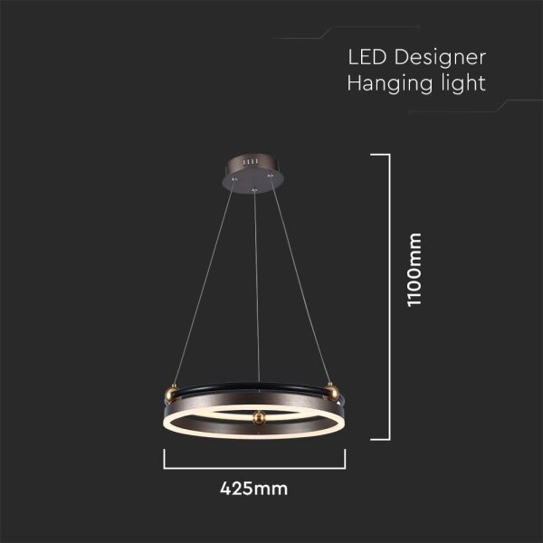 Lustră LED pe cablu LED/20W/230V 3000K d. 42 cm maro