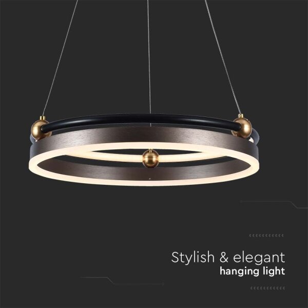 Lustră LED pe cablu LED/20W/230V 3000K d. 42 cm maro