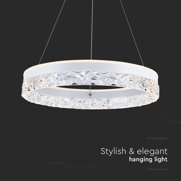 Lustră LED pe cablu LED/25W/230V 3000K d. 50 cm alb